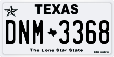 TX license plate DNM3368