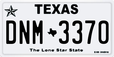 TX license plate DNM3370