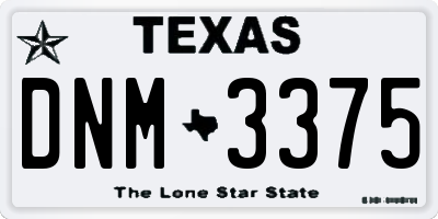 TX license plate DNM3375