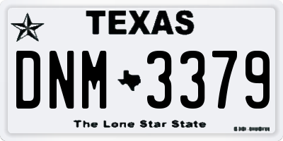 TX license plate DNM3379