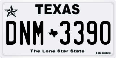 TX license plate DNM3390