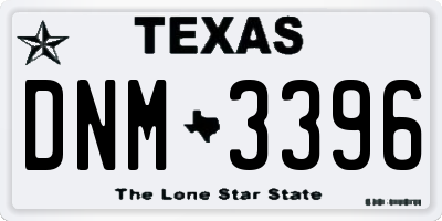 TX license plate DNM3396