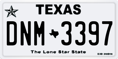 TX license plate DNM3397