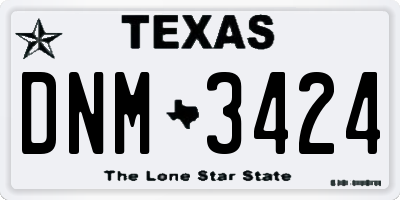 TX license plate DNM3424