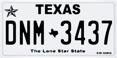 TX license plate DNM3437