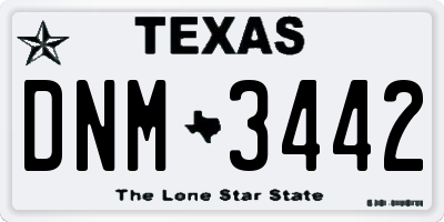 TX license plate DNM3442