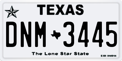 TX license plate DNM3445