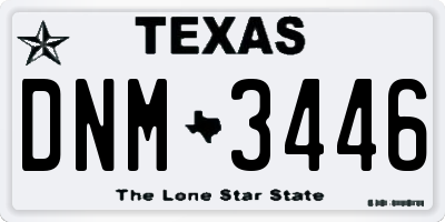 TX license plate DNM3446