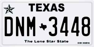 TX license plate DNM3448