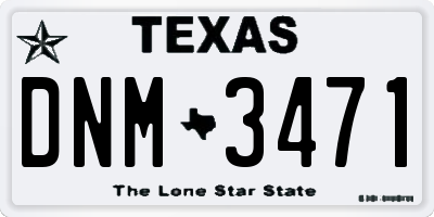 TX license plate DNM3471