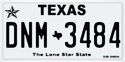 TX license plate DNM3484
