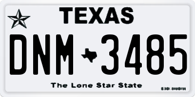 TX license plate DNM3485