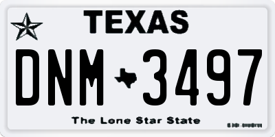 TX license plate DNM3497