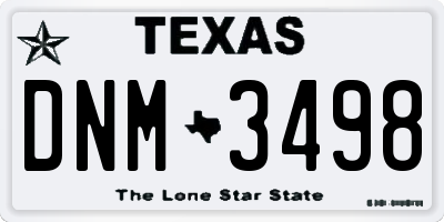 TX license plate DNM3498