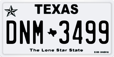 TX license plate DNM3499