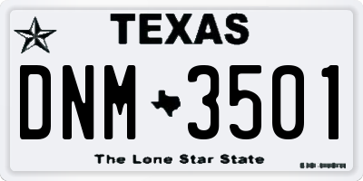 TX license plate DNM3501