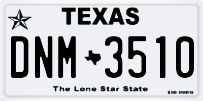 TX license plate DNM3510