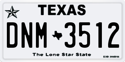 TX license plate DNM3512