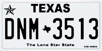 TX license plate DNM3513