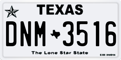 TX license plate DNM3516