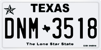 TX license plate DNM3518