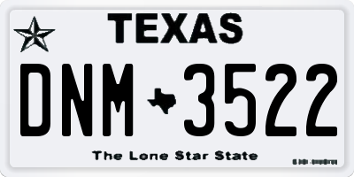 TX license plate DNM3522