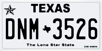 TX license plate DNM3526