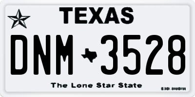 TX license plate DNM3528
