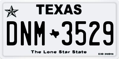TX license plate DNM3529