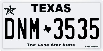TX license plate DNM3535