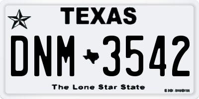 TX license plate DNM3542