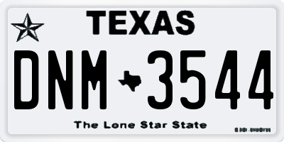 TX license plate DNM3544