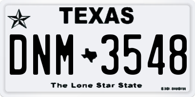 TX license plate DNM3548