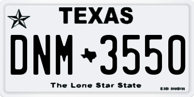 TX license plate DNM3550