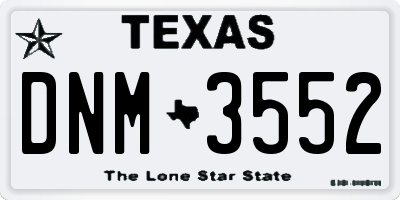 TX license plate DNM3552