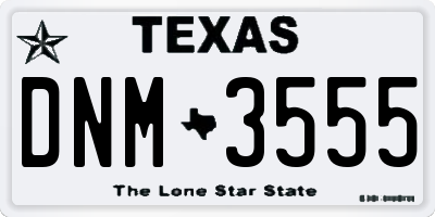 TX license plate DNM3555