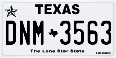 TX license plate DNM3563