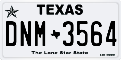 TX license plate DNM3564