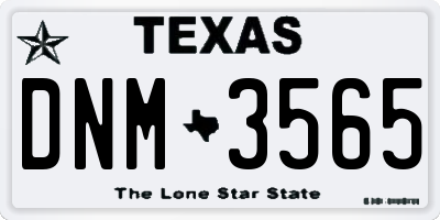 TX license plate DNM3565