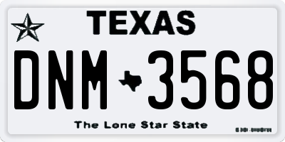 TX license plate DNM3568