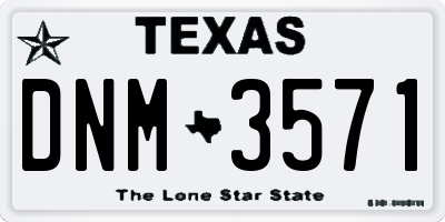 TX license plate DNM3571