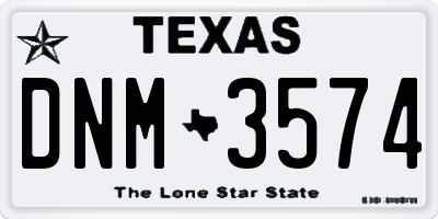 TX license plate DNM3574
