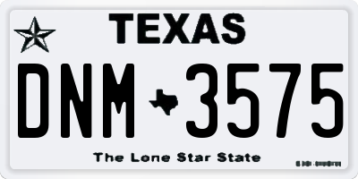 TX license plate DNM3575