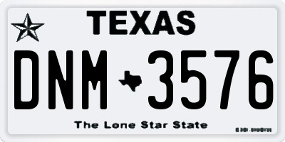 TX license plate DNM3576