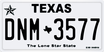 TX license plate DNM3577