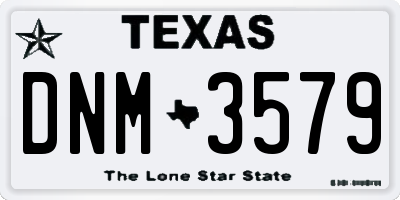 TX license plate DNM3579