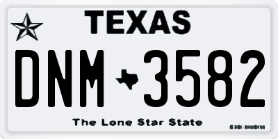 TX license plate DNM3582