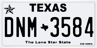 TX license plate DNM3584