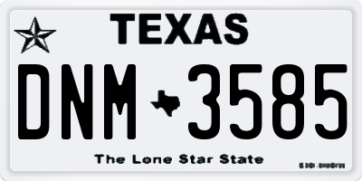 TX license plate DNM3585
