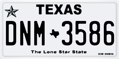 TX license plate DNM3586